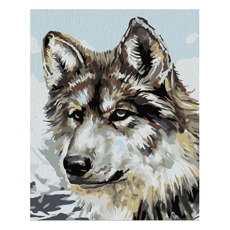 Kit de peinture par numéros - Loup - 50x40cm - Peinture numéro - Creavea