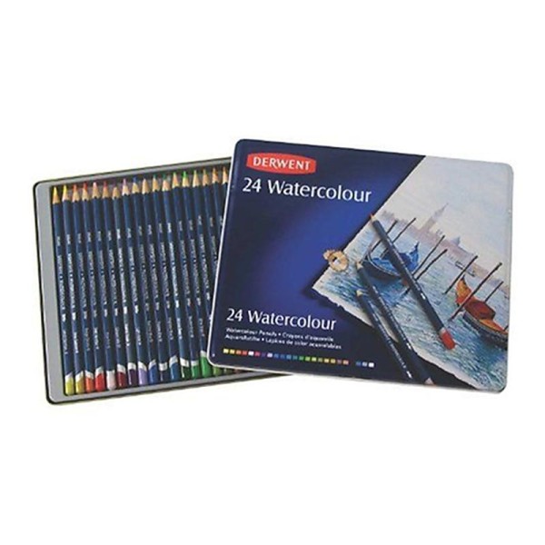 Derwent Crayons aquarellables Boîte métal de 24 (Import Royaume Uni) - Photo n°1