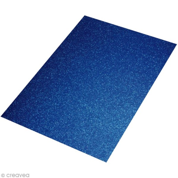 Carton mousse Crepla pailletée 2 mm - Bleu - 30 x 45 cm - Photo n°1