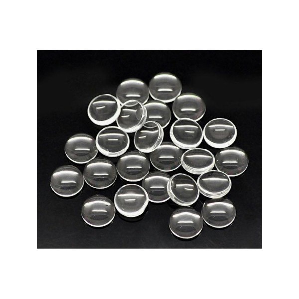 15 Cabochons loupes rond transparent 10 mm - Photo n°1