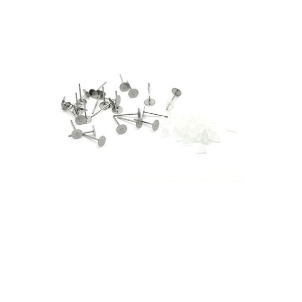 800 Clous boucle d'oreille plateau avec Embouts 12 x 3 mm - Photo n°1