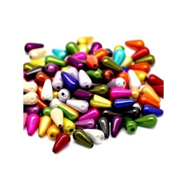 20 Perles miracle magique goutte acrylique multicolore  12 x 6 mm - Photo n°1