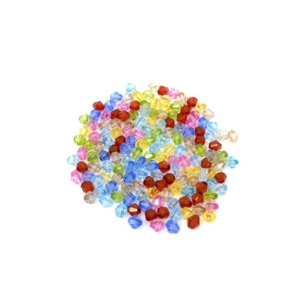1000 Perles acrylique toupie - 6 mm couleur mixte  - - Photo n°1
