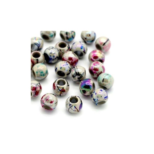 500 Perles tachetée Acrylique Couleur 8mm Dia... - Photo n°1