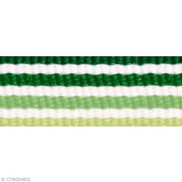 Ruban rayé vert - 9,5 mm x 8 m - Photo n°2