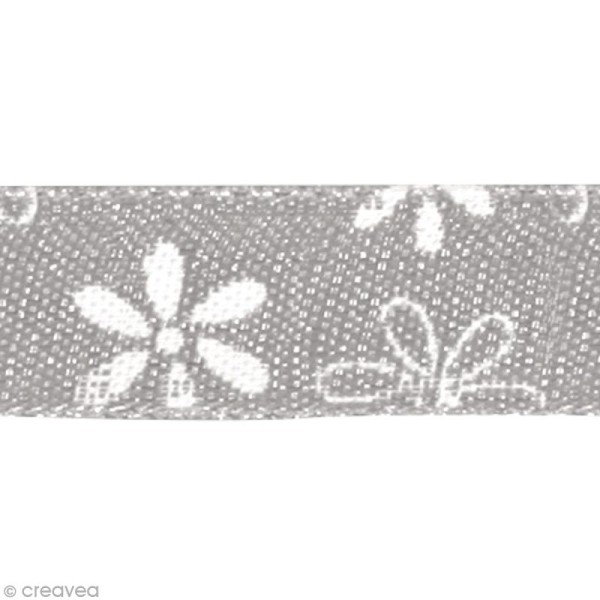 Ruban d'organdi Fleur - Vert clair - 1 cm x 10 m - Photo n°2