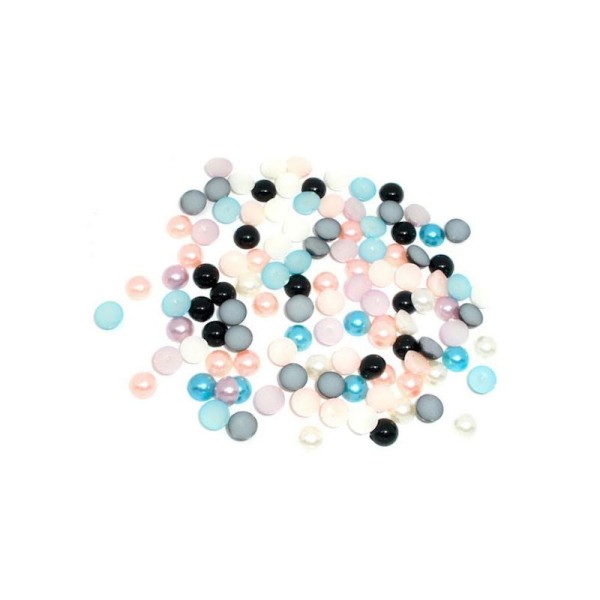 1000 Accessoires Mixte Demi-Perles à coller Acrylique Scrapbooking 6mm - Photo n°1