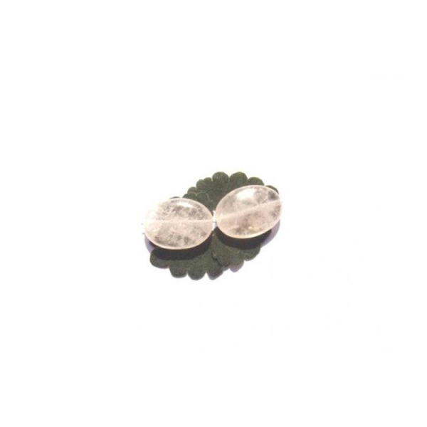 Quartz clair : 2 Perles ovales 18 MM de longueur x 14 MM de largeur environ - Photo n°1