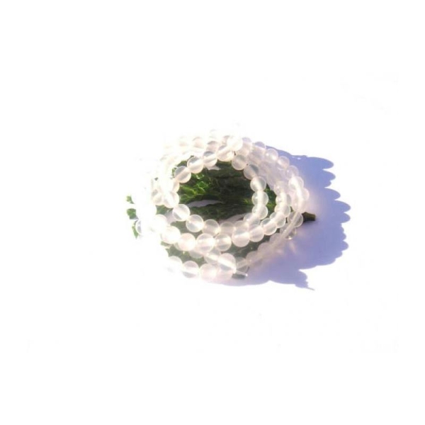Quartz blanc translucide : 20 Perles 4 MM de diamètre - Photo n°1