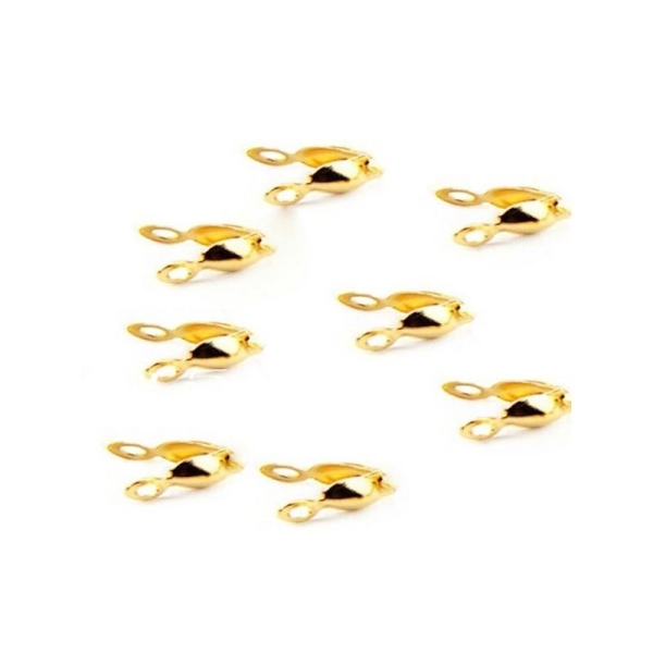 500 Caches-nœud doré  pour collier à bille 3 mm - Photo n°1