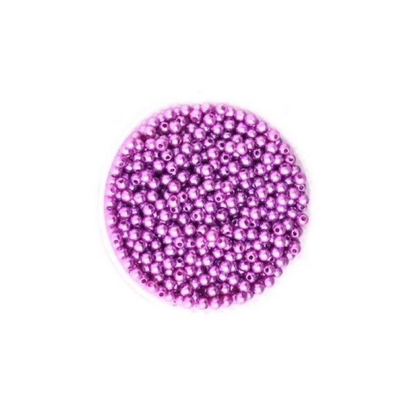 100 Perles Intercalaires acryliques nacrées violet 4mm - Photo n°1