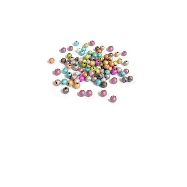 60 Perles rondes belles effet magique multicolore 6 mm - Photo n°1