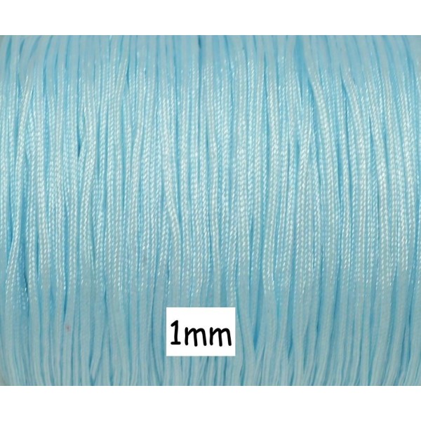 10m Fil De Jade 1mm De Couleur Bleu Ciel - Idéal Noeud Coulissant - Wrap - Shamballa - Photo n°1