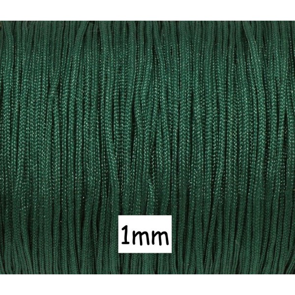 10m Fil De Jade 1mm Vert Foncé - Idéal Noeud Coulissant - Wrap - Shamballa - Photo n°1