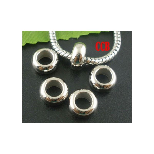 25 Perles intercalaire Lisse pour Bracelet 10 mm - Photo n°1