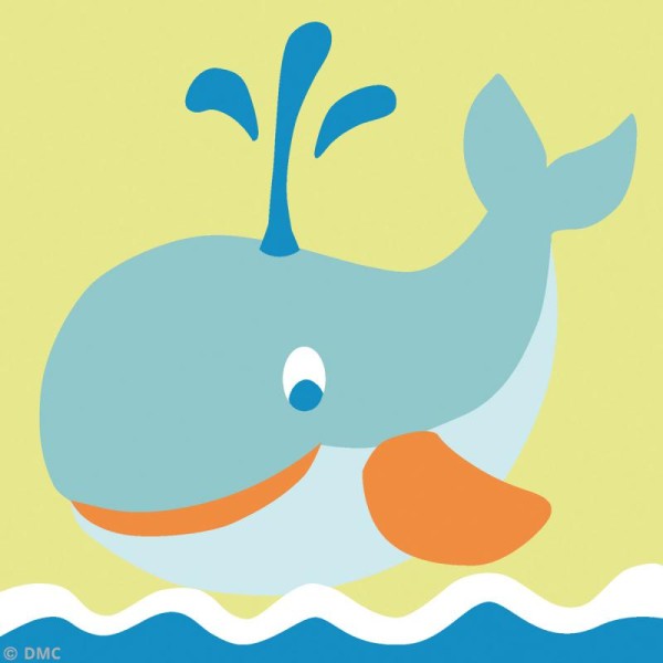 Kit canevas pour enfant - La baleine - Photo n°2