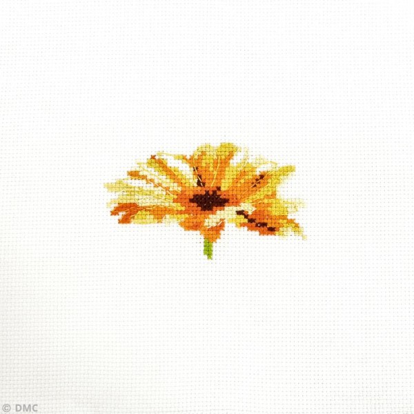 Mini kit point de croix Fleur - Rudbeckia - 9,5 x 5,5 cm - Photo n°3