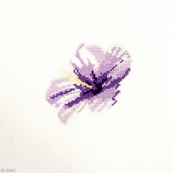 Mini kit point de croix Fleur - Hibiscus - 9,5 x 9,5 cm - Photo n°3