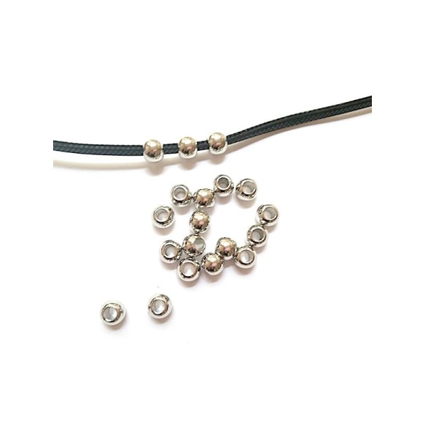 100 Accessoire perles rond lisse pour Bracelet 9 mm - Photo n°1