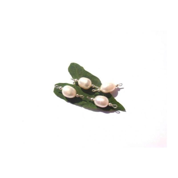 Perles Eau Douce : 4 MINI connecteurs 19 MM de longueur x 5 MM de diamètre - Photo n°1