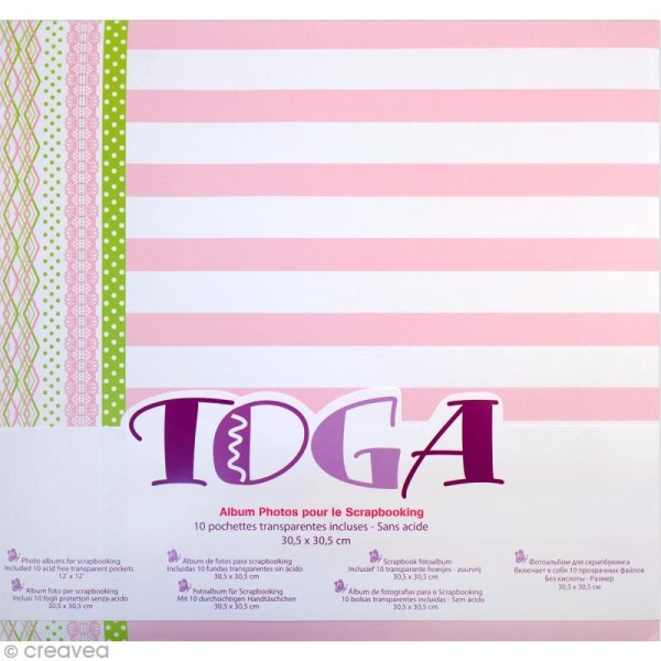 Album scrapbooking Toga - Rose et vert - 30,5 x 30,5 cm - Photo n°1