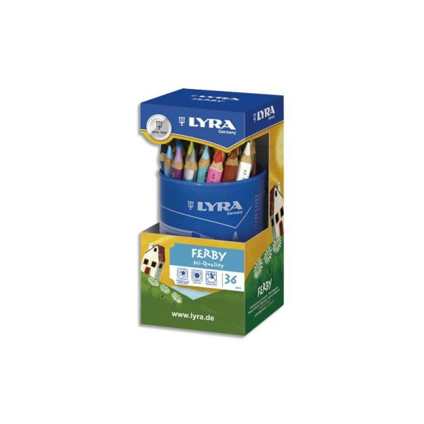 Crayon de couleur Lyra Ferby corps triangulaire mine 6,25 mm assortis pot de 36 - Photo n°1