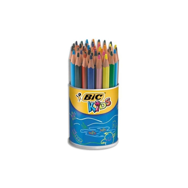 Crayon de couleur Bic Evolution triangulaire couleurs assorties pot de 48 - Photo n°1