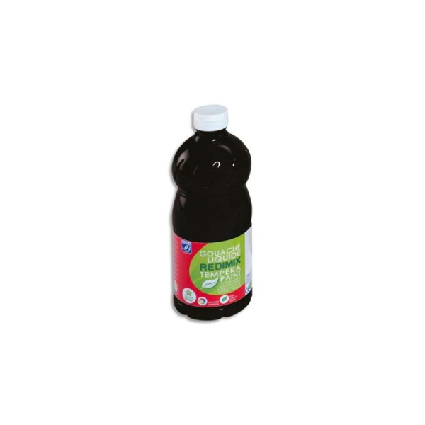 Gouache scolaire Color & Co flacon 1 litre liquide couleur noire - Photo n°1