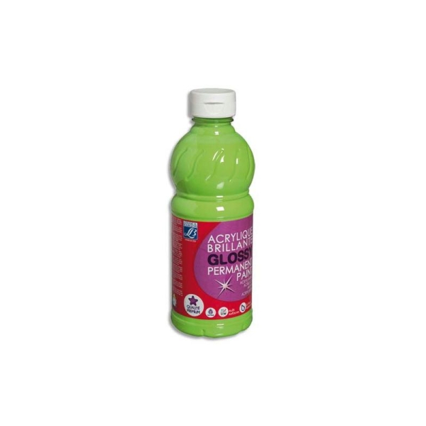 Gouache acrylique Glossy Color & Co flacon de 500ml couleur vert anis - Photo n°1