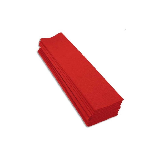 ROULEAUX Paquet de 10 feuilles crépon M40 2x0.50m rouge - Photo n°1
