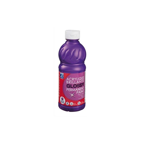 Gouache acrylique Glossy Color & Co flacon de 500ml couleur violette - Photo n°1