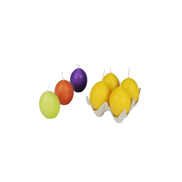 4 x Bougies oeuf Pâques, diamètre: 67mm couleur assortie - Photo n°1