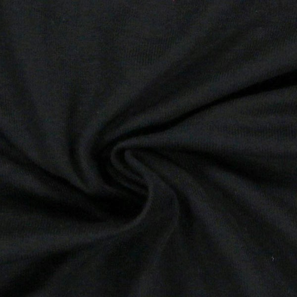 Tissu jersey uni noir - Photo n°1