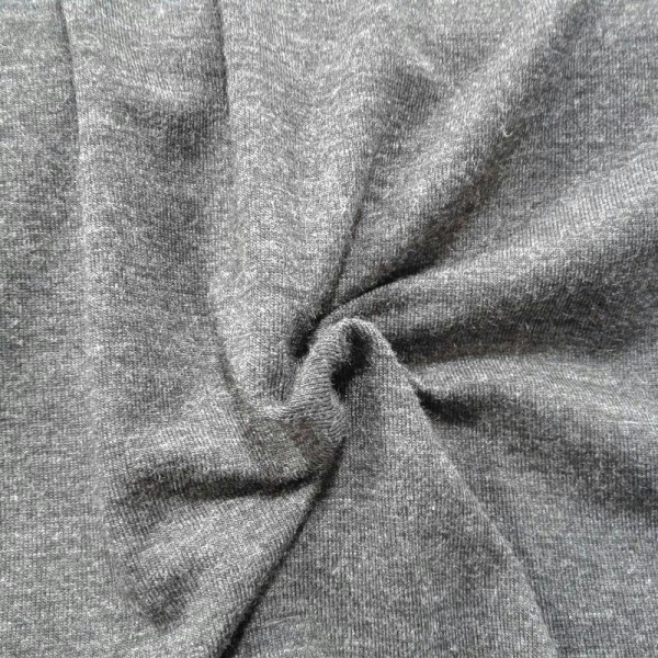 Tissu jersey uni gris foncé - Photo n°1