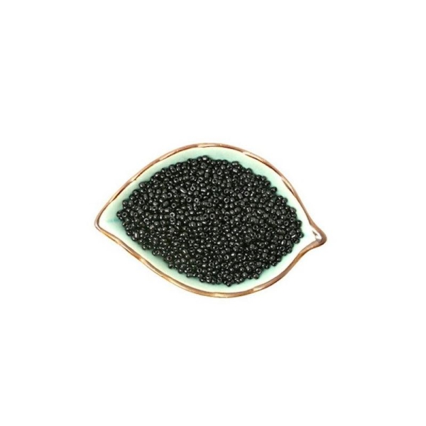 200 Perles de rocaille de verre peintes, noir environ 3 mm - Photo n°1