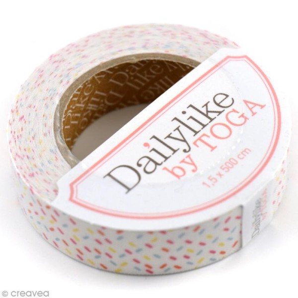 Masking tape tissu - Multicolore - Petits confettis - Daily Like x 5 m - Photo n°1