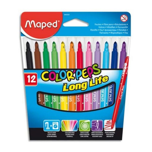 Etui de 12 feutres 1,2 mm Color'peps MAPED - Coloriage - Creavea