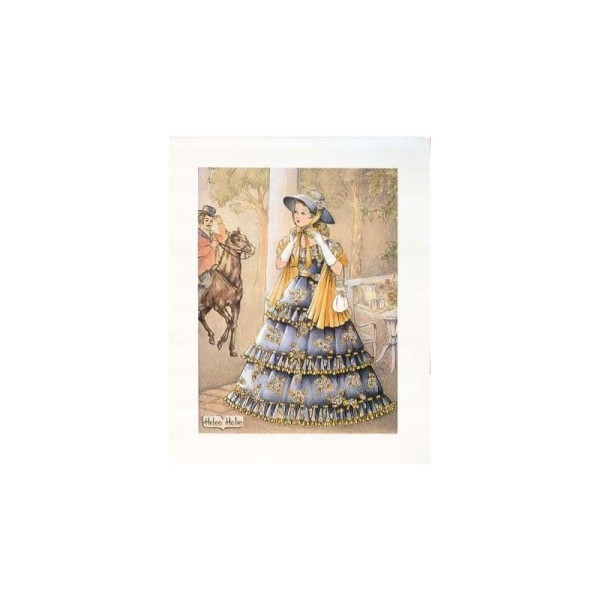 Image 3D - astro 92 - 24x30 - femme robe bleu avec cavalier - Photo n°1