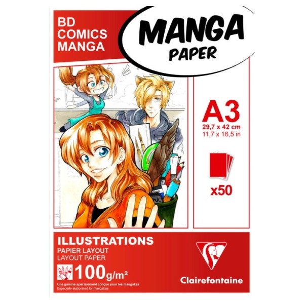 Manga bloc illustrations a3 50f 100g blanc - Photo n°1