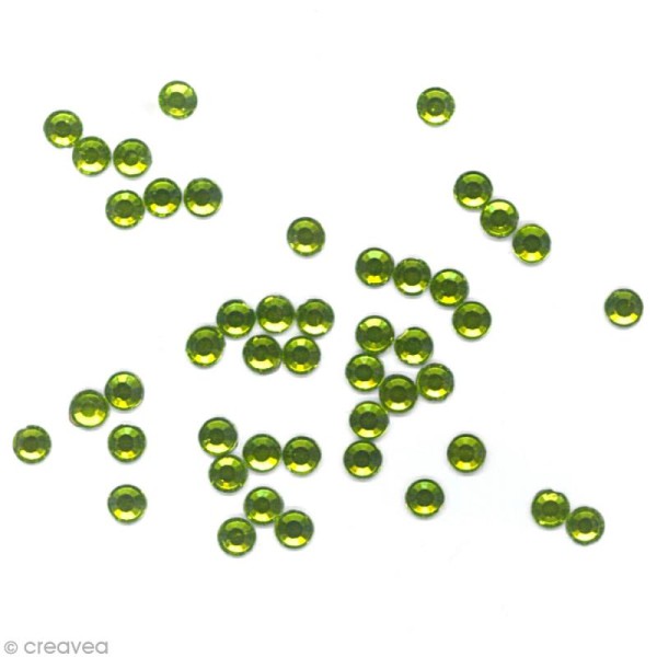 Strass thermocollant rond - Vert anis - 6 mm x 50 - Photo n°3
