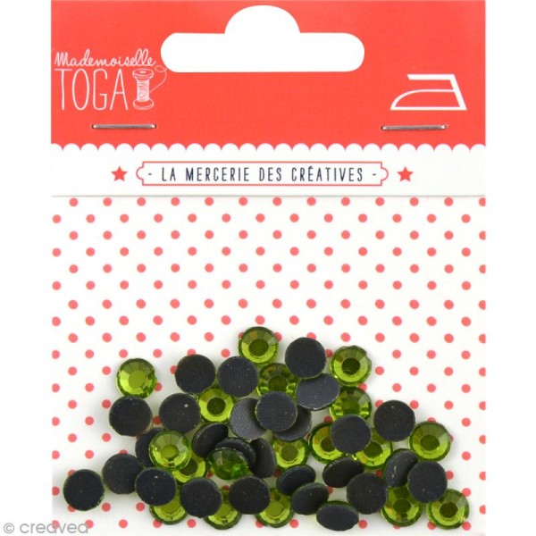 Strass thermocollant rond - Vert anis - 6 mm x 50 - Photo n°1