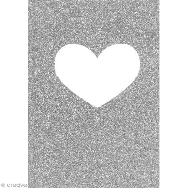 Carnet de notes 10 x 7 cm - Gris glitter avec coeur blanc - 120 pages - Photo n°2