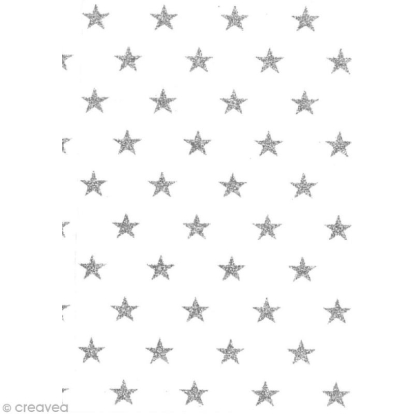 Carnet de notes 10 x 7 cm - Blanc avec étoiles grises glitter - 120 pages - Photo n°2