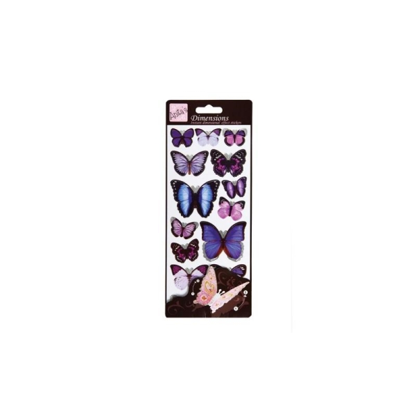 Stickers - papillon violet - effet 3D - Photo n°1
