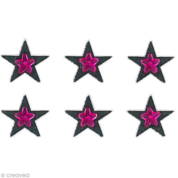 Stickers Oh ! Glitter - Etoiles Noir à paillettes 1,3 cm - 6 pcs - Photo n°2