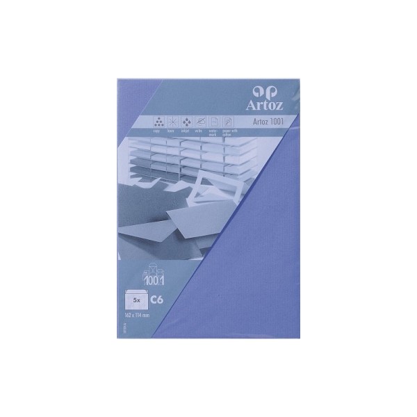 Enveloppe C6 162x114 paquet de 5 - bleu violet - Photo n°1