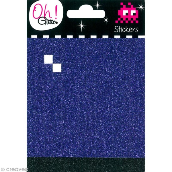 2 planches de stickers Mosaïque - Violet et noir - 390 stickers de 8 x 8 mm - Photo n°1