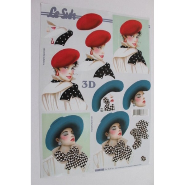 Carte 3D à découper - femmes à chapeau - 4169122 - Photo n°1