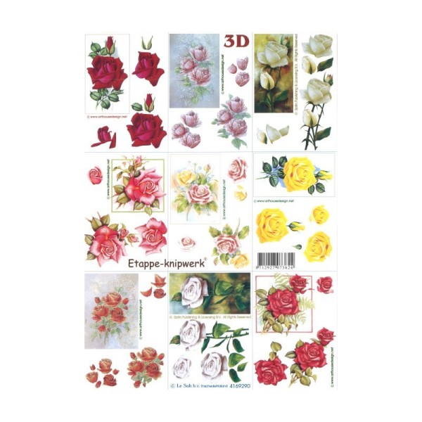 Carte 3D à découper - petites roses - 4169290 - Photo n°1
