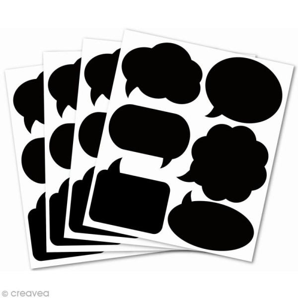 Stickers ardoise - Etiquette x 4 - Stickers ardoise - Creavea